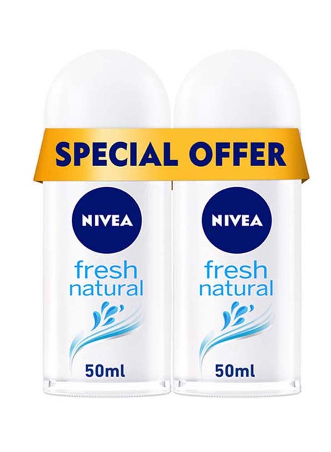 Nivea Pack Of 2 Fresh Natural Deodorant Roll On 50ml