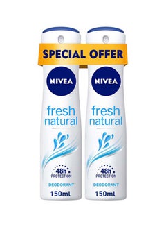 Nivea Pack Of 2 Fresh Natural Deodorant Spray 150ml 