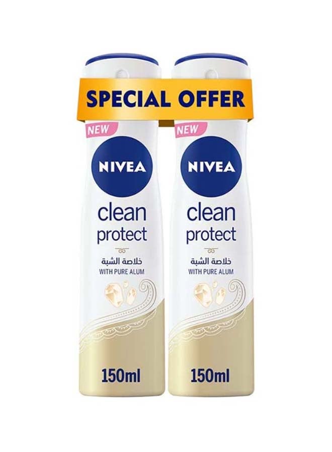 نيفيا مجموعة بخاخ مضاد للتعرق كلين بروتيكت بخلاصة الشبة النقية مكونة من قطعتين 150ملليلتر - Image 1