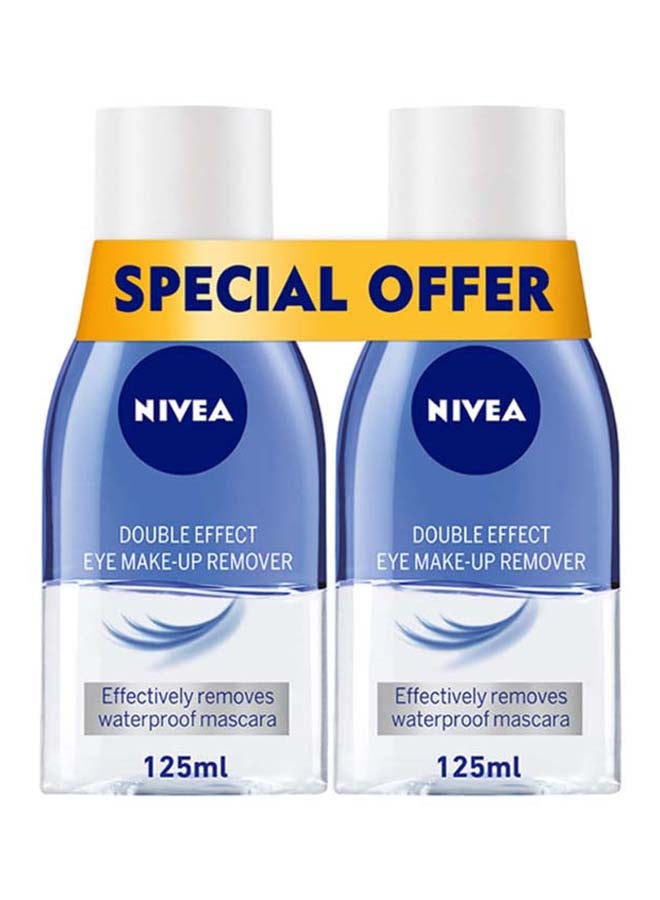 Nivea Double Effect Eye Makeup Remover Sensitive Lashes Protection 125ml Pack of 2 