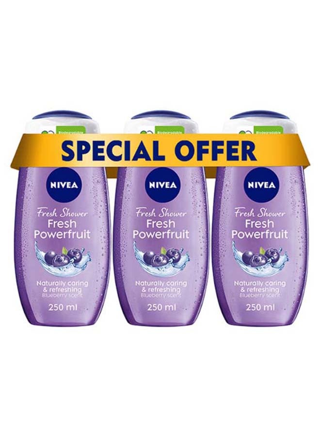 Nivea - Fresh Powerfruit Shower Gel Pack Of 3 250ml - Image 1
