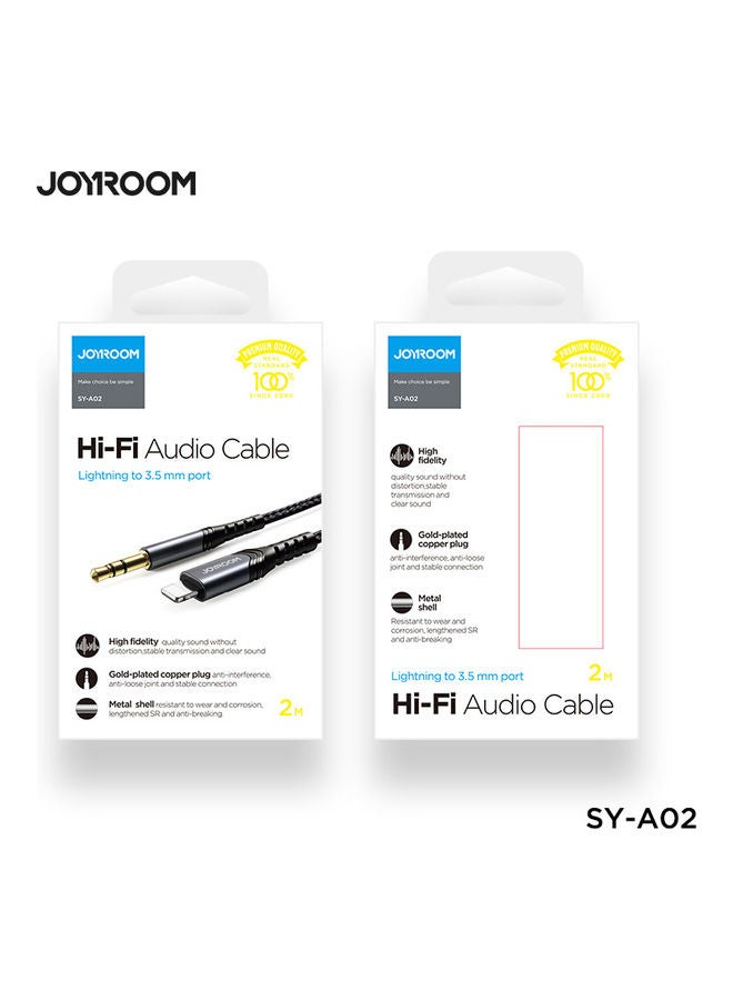 JOYROOM Lightning To 3.5mm Hi-Fi Audio Aux Cable Black - Image 3