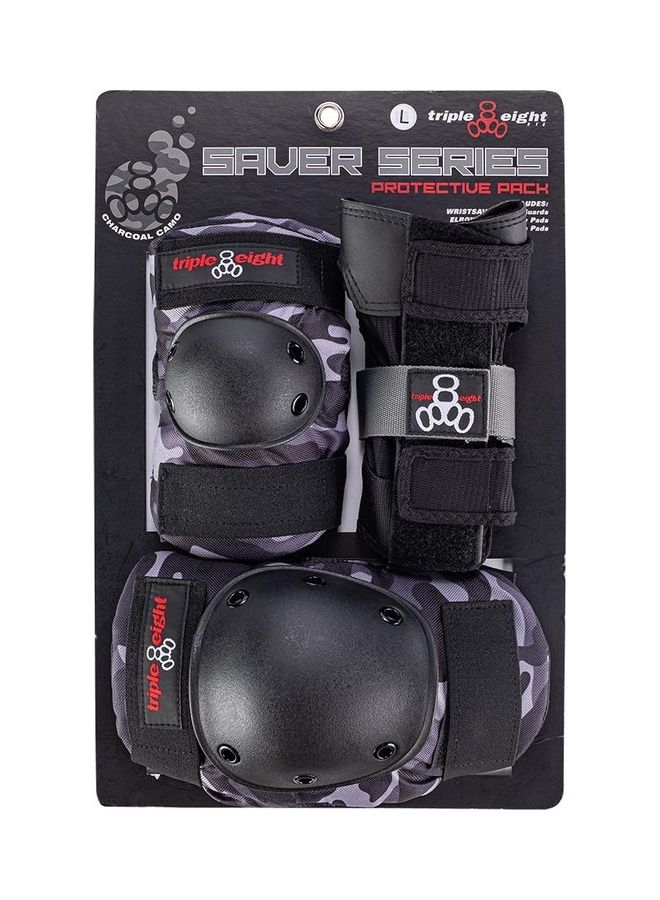 Triple 8 Saver Series Pad Set With Knee Savers, Elbow Savers And Wrist Savers, Small, Charco Camo 7-8inch  - Image 1