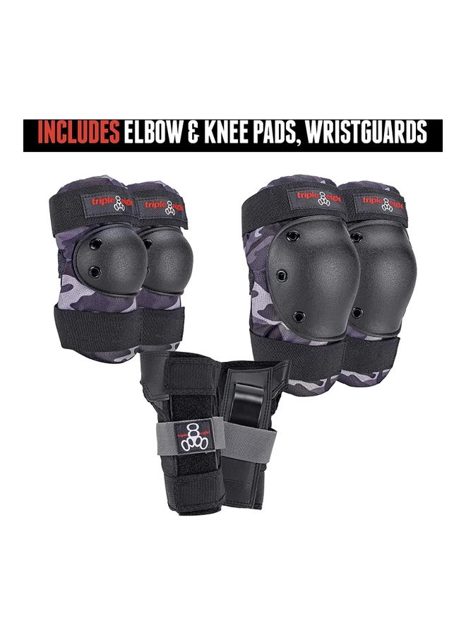 Triple 8 Saver Series Pad Set With Knee Savers, Elbow Savers And Wrist Savers, Small, Charco Camo 7-8inch  - Image 3