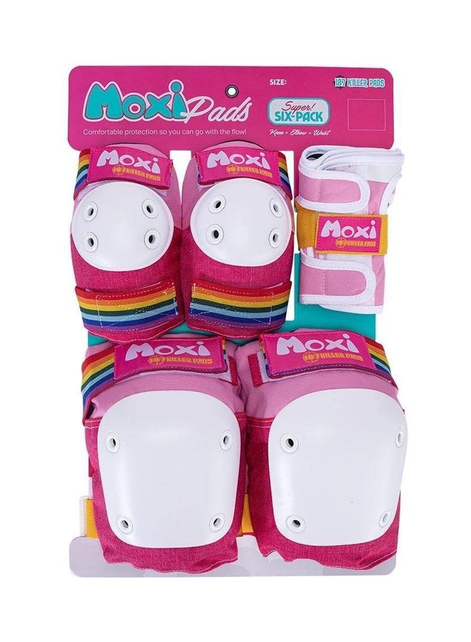 187 Killer Pads Moxi 6 Pack Adults With Knee Pads, Elbow Pads & Wrist Guards Pink XS  - Image 1