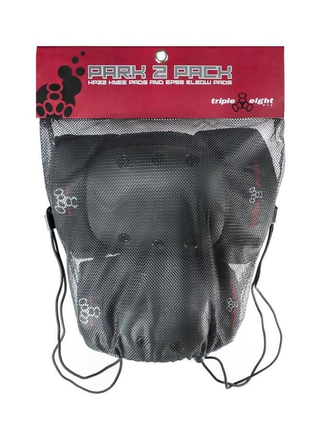 Triple 8 Park Skateboarding Pad Set With Kp 22 Knee Pads And Ep 55 Elbow Pads, Small , Black  - Image 1