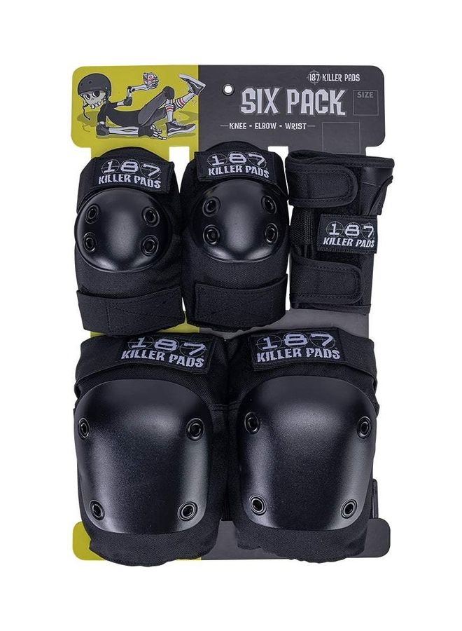 6 Pack Adults With Knee Pads, Elbow Pads & Wrist Guards Black L / XL - v1629695722/N50329703A_1