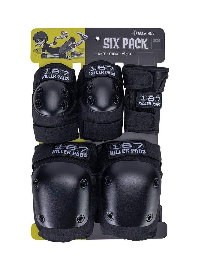 187 Killer Pads - 6 Pack Adults With Knee Pads, Elbow Pads & Wrist Guards Black L / XL - Image 1