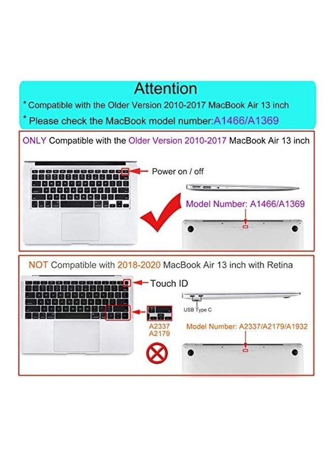 Plastic Hard Shell Case With Keyboard Cover And Screen Protector For Apple MacBook Air 13-Inch Pink/Clear  - Image 2