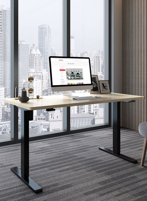 Height Adjustable Desk Computer Table Used As Study Office Table Or Gaming Table, Tabletop Size 120*60 Black/Oak Height Adjustable Range: 70Cm-120Cm Single Motor Black/Oak