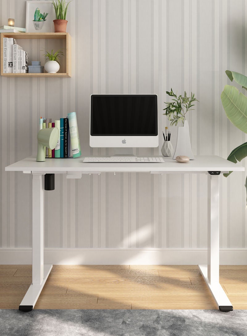 Switch - Height Adjustable Desk Computer Table Used As Study Office Table Or Gaming Table, Tabletop Size 140*70 White Height Adjustable Range: 70Cm-120Cm Single Motor White - Image 1