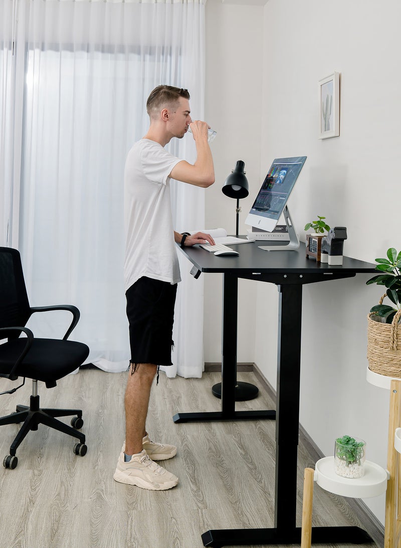 Switch - Height Adjustable Desk Computer Table Used As Study Office Table Or Gaming Table, Tabletop Size 120*60 Black Height Adjustable Range: 70Cm-120Cm Single Motor Black 82*5*27*15*5.8cm - Image 1