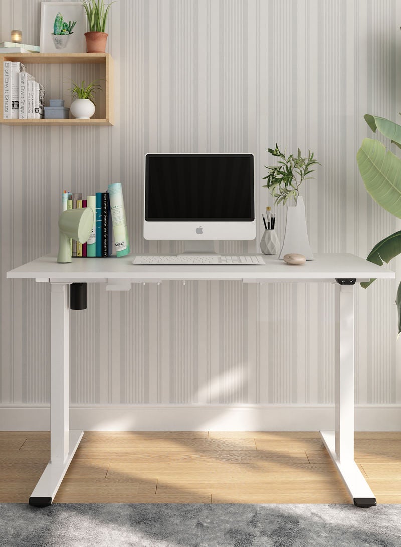 Switch - Height Adjustable Desk Computer Table Used As Study Office Table Or Gaming Table, Tabletop Size 140*70 White Height Adjustable Range: 70Cm-120Cm Single Motor White - Image 1