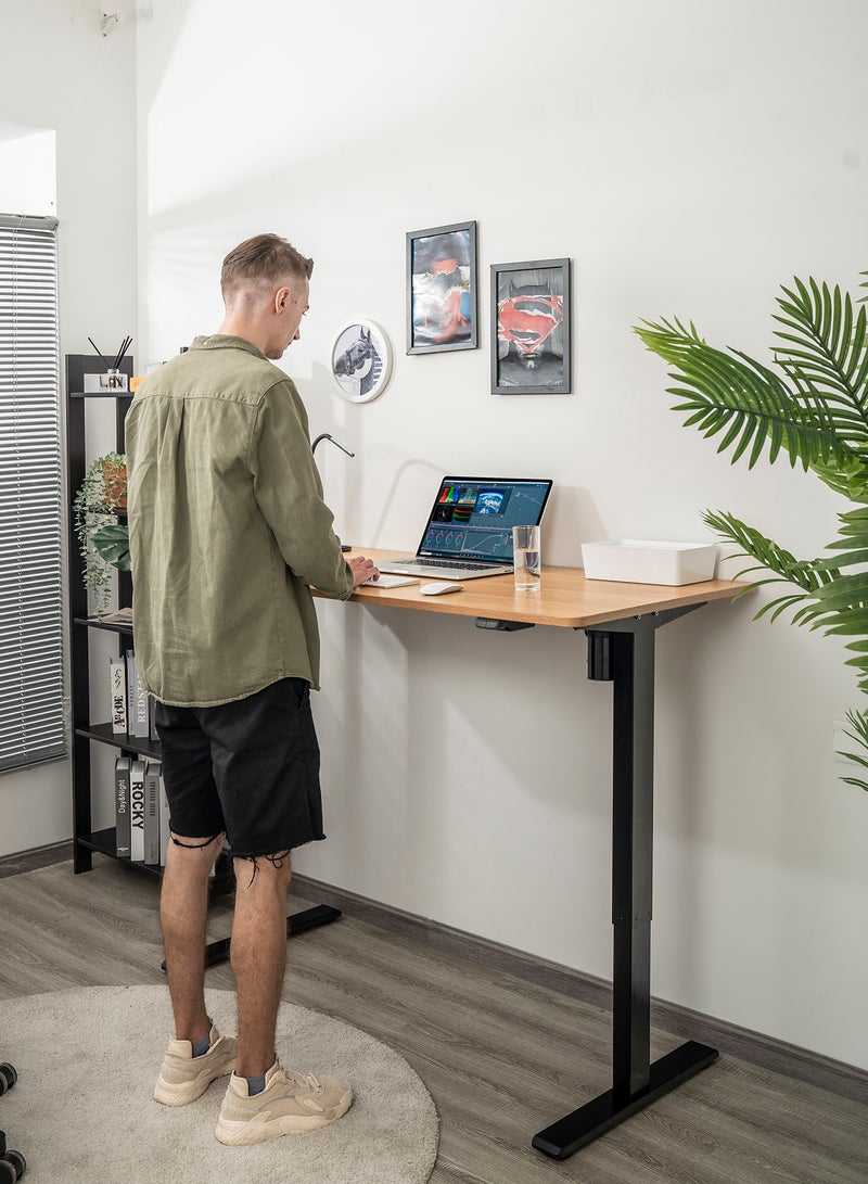 Height Adjustable Desk Computer Table Used As Study Office Table Or Gaming Table, Tabl etop Size 140*70 Black/Oak Height Adjustable Range: 70Cm-120Cm Single Motor Black/Oak