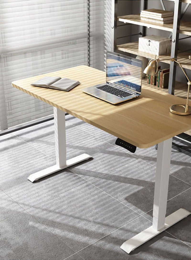 Switch - Height Adjustable Desk Computer Table Used As Study Office Table Or Gaming Table, Tabletop Size 140*70 White/Wood Height Adjustable Range: 70Cm-120Cm Single Motor White/Wood - Image 1
