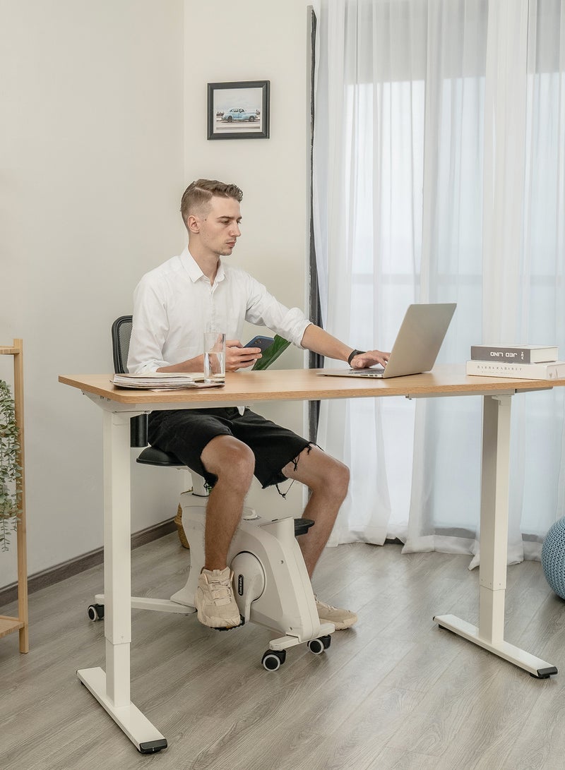 Switch - Height Adjustable Desk Computer Table Used As Study Office Table Or Gaming Table, Tabletop Size 140*70 White/Wood Height Adjustable Range: 70Cm-120Cm Single Motor White/Wood - Image 1