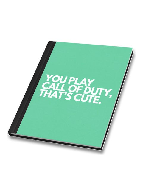 Call Of Duty Printed Cover A4 Size Binded Notebook Green/White