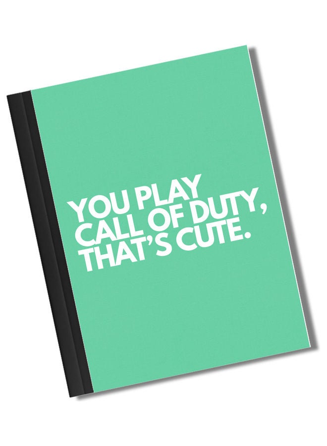 Call Of Duty Printed Cover A4 Size Binded Notebook Green/White