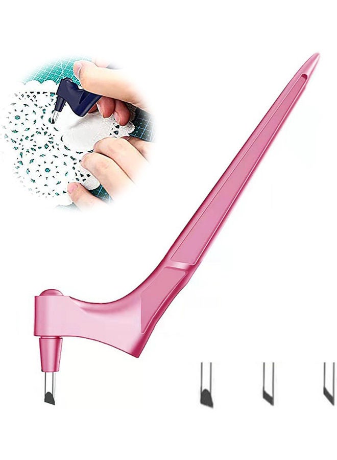 Generic - Stainless Steel Craft Knife Precision Cutting Tools 360 Degree Rotating Blade Pink - Image 1
