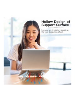 Generic Portable Laptop Stand Foldable Aluminum Alloy, with 7 Level Height Adjustment Silver  - Image 3