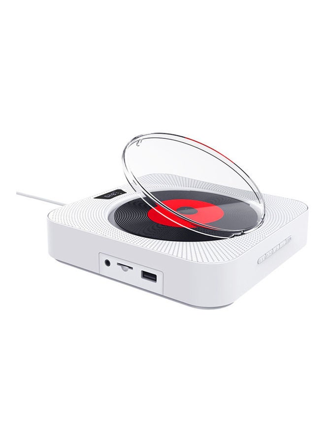 Wall Mountable CD Player Bluetooth Speaker White - Image 1