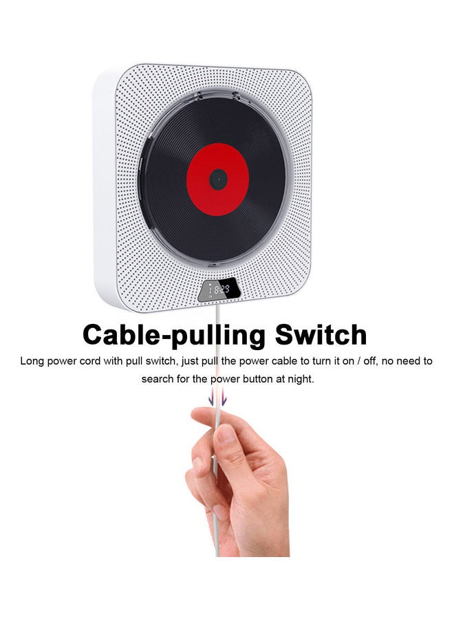 Wall Mountable CD Player Bluetooth Speaker White - Image 2