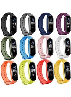 MARGOUN 12-Piece Silicone Replacement Strap For Xiaomi Mi Band 5/6 Multicolor bundle12 