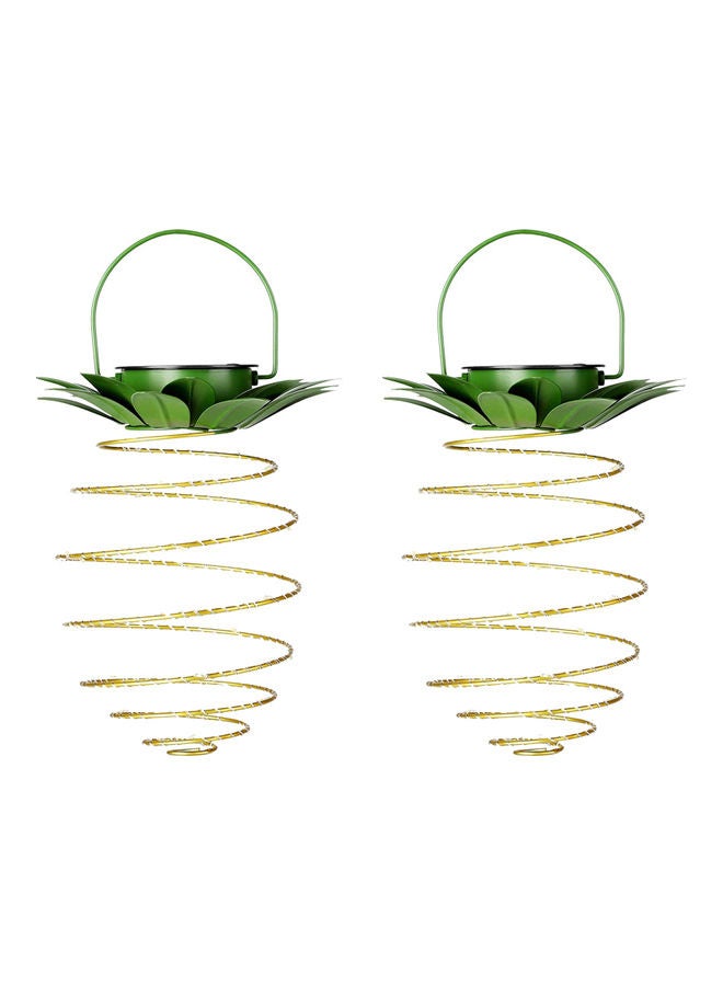 2-Piece Pineapple Shape Decorative Solar Light Yellow - Image 1