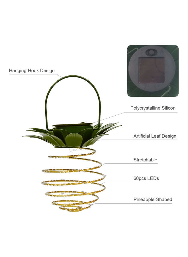 2-Piece Pineapple Shape Decorative Solar Light Yellow - Image 3