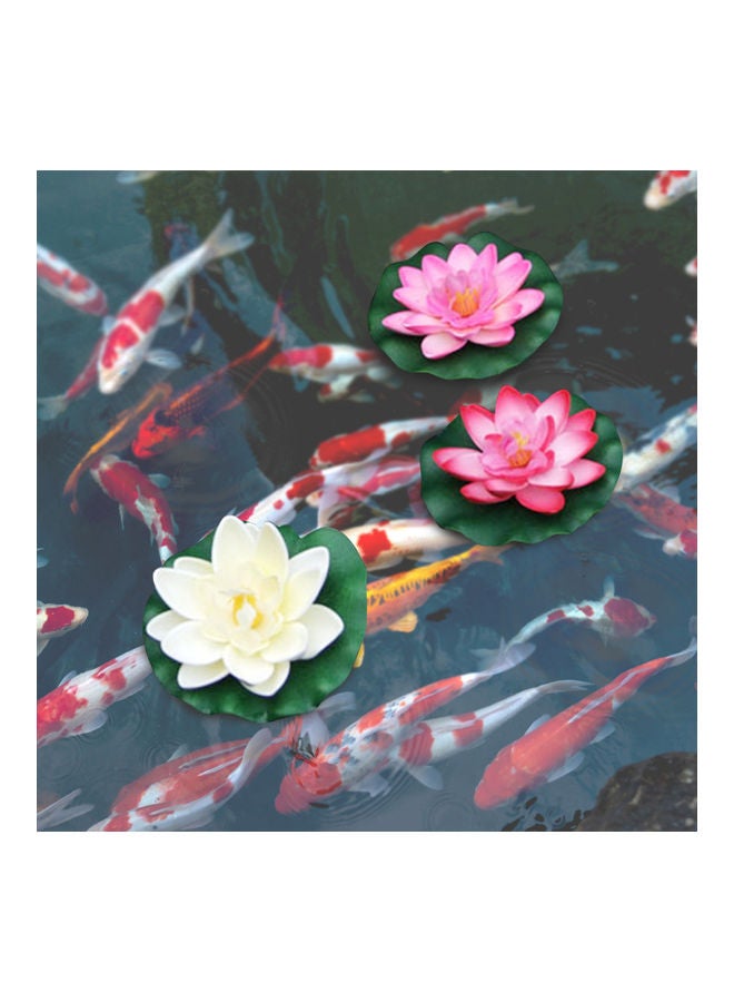 Generic 4-Piece Artificial Floating Lotus Flower White - Image 2