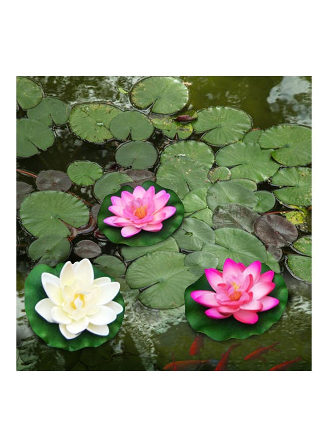 Generic 4-Piece Artificial Floating Lotus Flower White - Image 4