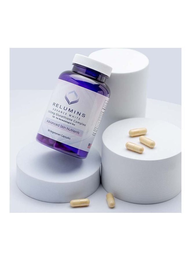 RELUMINS Advance White 1650mg Glutathione Complex – 15x For Dermatologist Use (90 Capsule) - Image 2