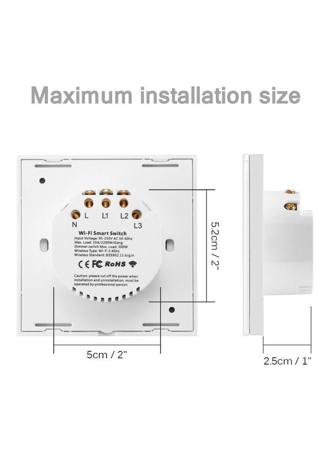 مفتاح إضاءة لاسلكي ذكي يعمل بتقنية الواي فاي أسود - Image 2