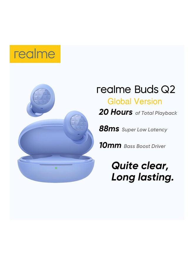 realme - In-Ear Bluetooth Q2 Buds With Case Blue - Image 1