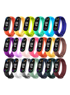 MARGOUN 20-Piece Silicone Replacement Strap For Xiaomi Mi Band 5/6 Multicolor bundle20 