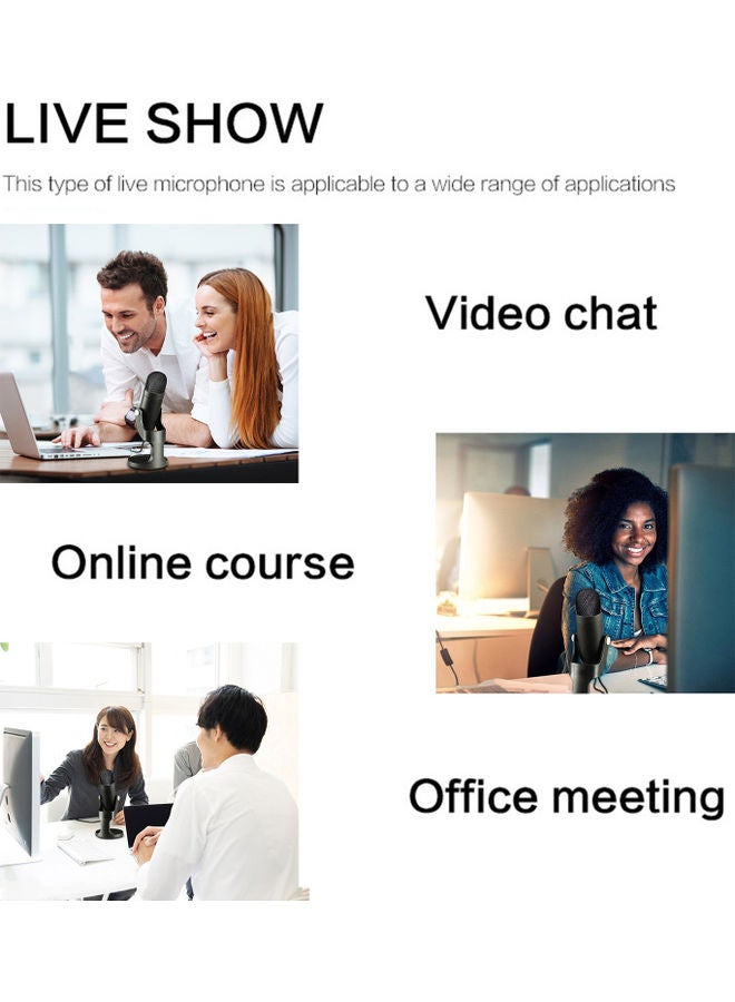 USB Condenser Microphone V9495_P Black - Image 5