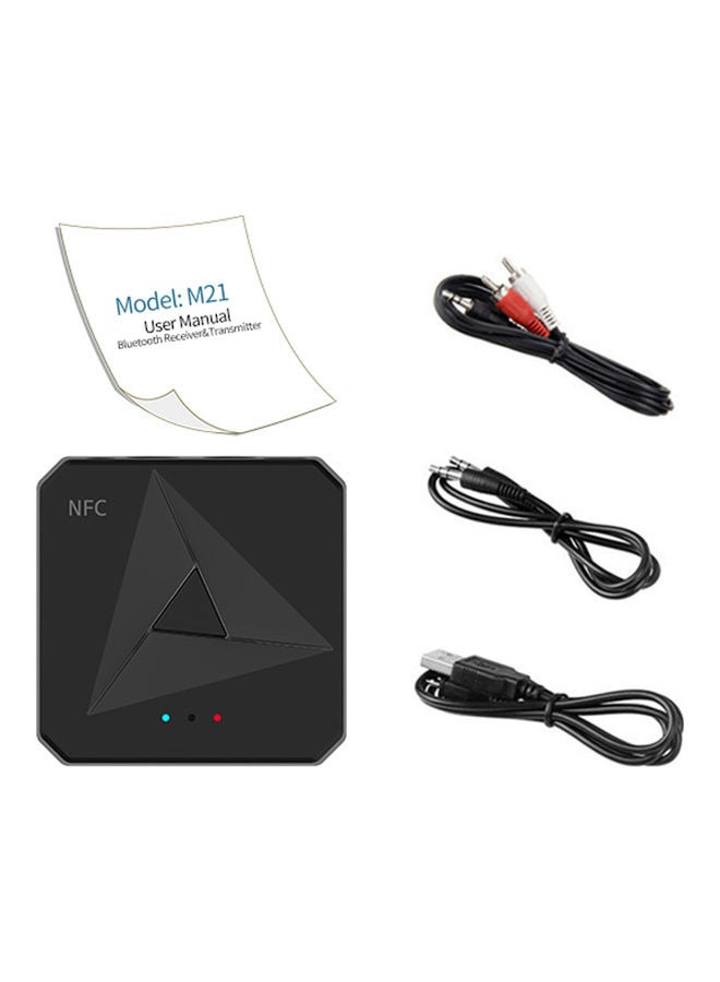 M21 2 in 1 Bluetooth 5.0 Transmitter Receiver Wireless Audio Adapter V8991_P Black - Image 1