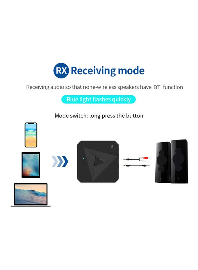 M21 2 in 1 Bluetooth 5.0 Transmitter Receiver Wireless Audio Adapter V8991_P Black - Image 3