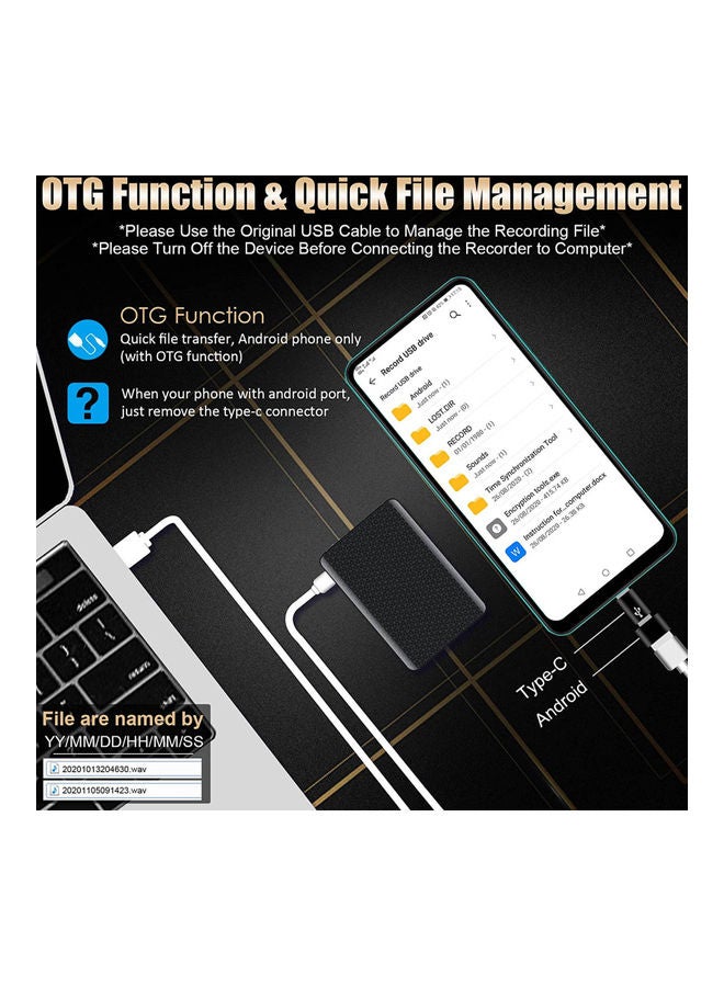 Q85 Mini Voice Recorder V9259-16G_P Black - Image 4