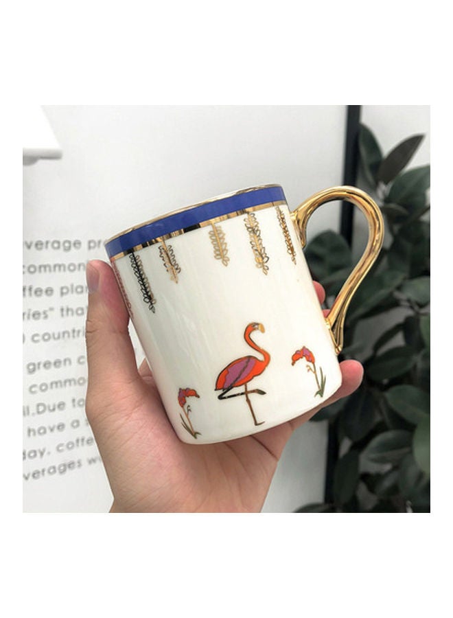 NIBEMINENT Light Luxury Creative Coffee Mug White/Gold/Blue