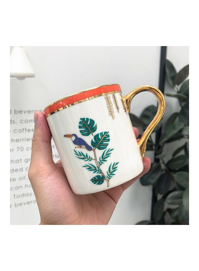 مج قهوة بتصميم مبتكر فاخر وخفيف أبيض/ذهبي