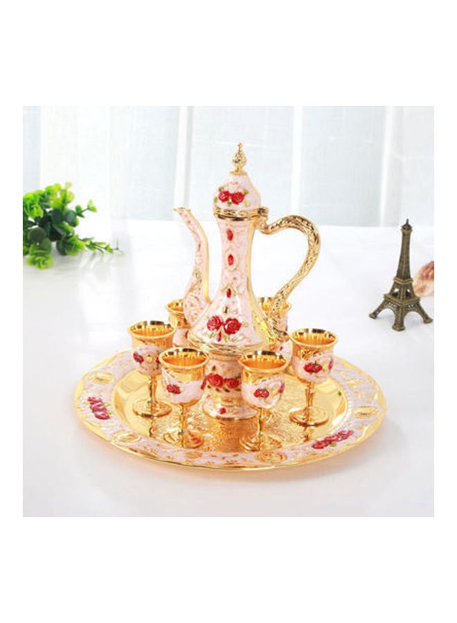NIBEMINENT European High-End Vintage Wine Set Gold/Light Pink/Red 