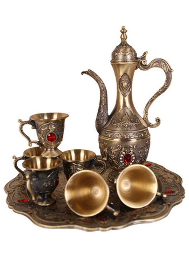 NIBEMINENT European High-End Vintage Wine Set Brown/Red/Gold  - Image 1