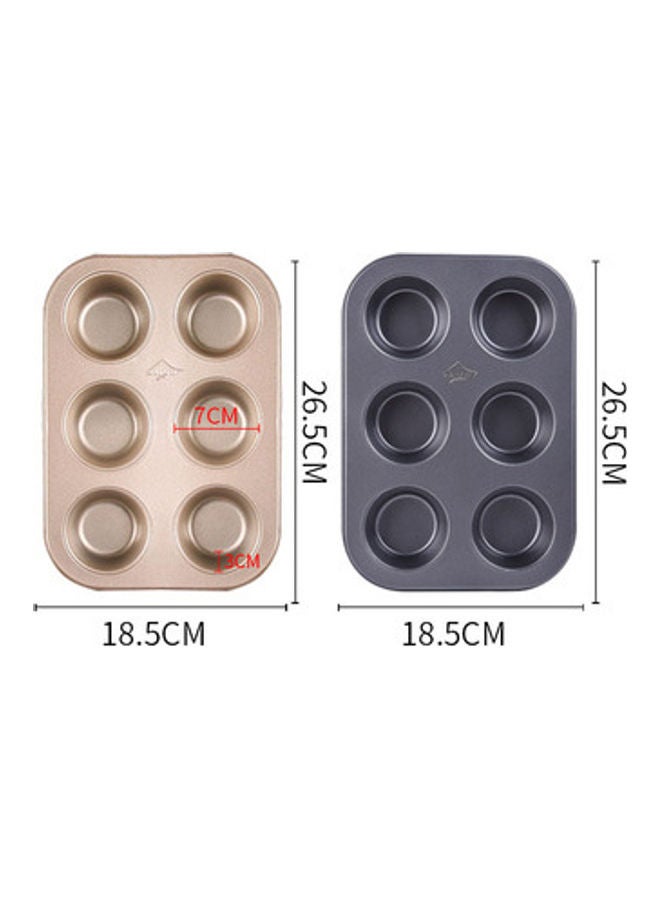 NIBEMINENT 2-Piece Carbon Steel Non-Stick Baking Pan Set Black/Gold