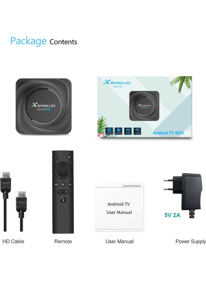 تي في بوكس أندرويد 11.0 ذكي طراز X88 برو
 20 V9278UK-64G_P أسود - Image 4