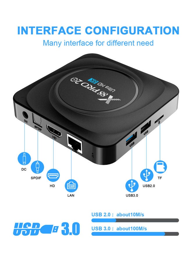تي في بوكس أندرويد 11.0 ذكي طراز X88 برو
 20 V9278UK-64G_P أسود - Image 5