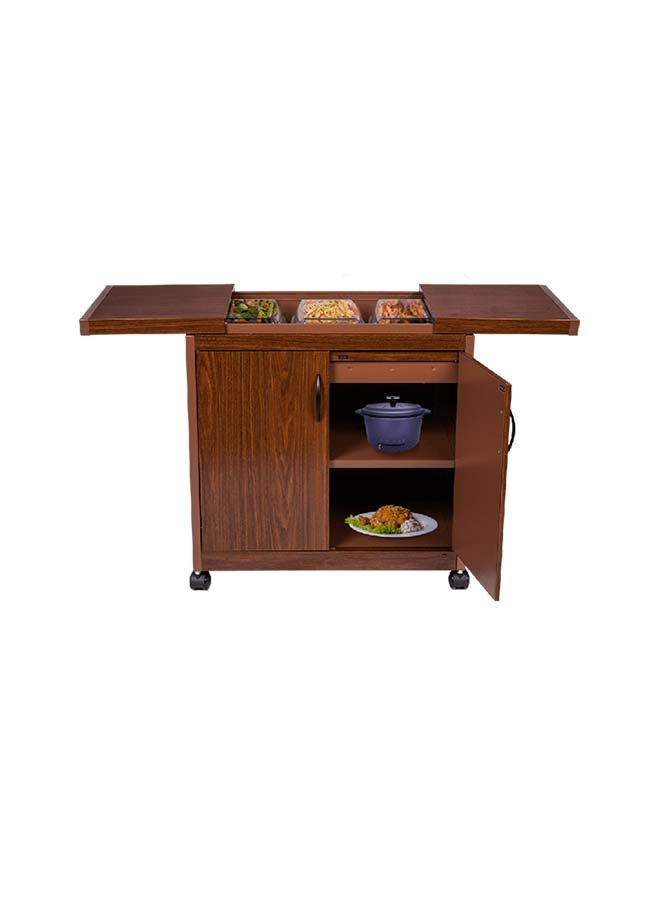 جورنجي عربة وولف باور قائمة بذاتها مع 3 أطباق لتسخين الطعام وغطاء بتصميم منزلق WPS6232DB - Image 1