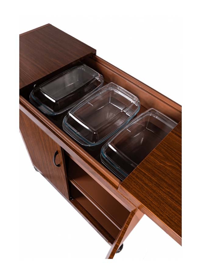 جورنجي عربة وولف باور قائمة بذاتها مع 3 أطباق لتسخين الطعام وغطاء بتصميم منزلق WPS6232DB - Image 3