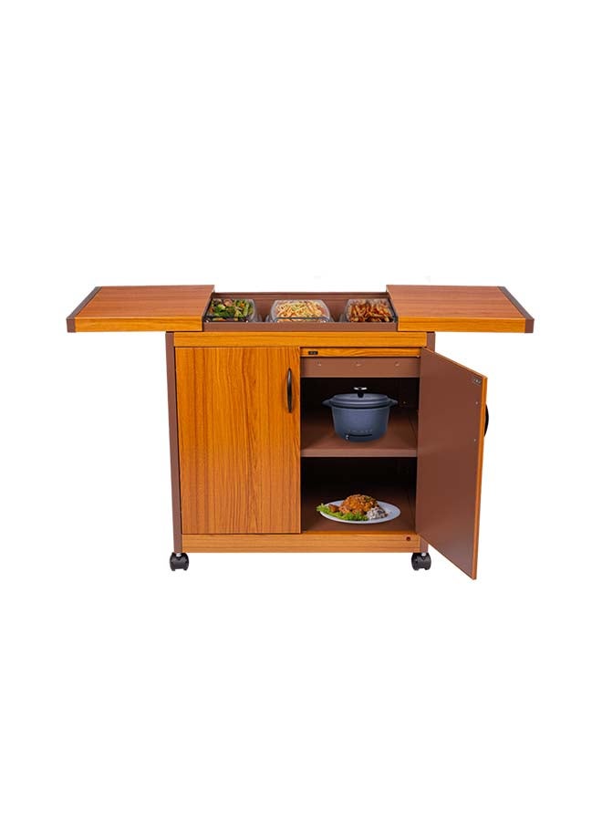 جورنجي عربة وولف باور قائمة بذاتها مع 3 أطباق لتسخين الطعام وغطاء بتصميم منزلق WPS6232GO ذهبي - Image 1