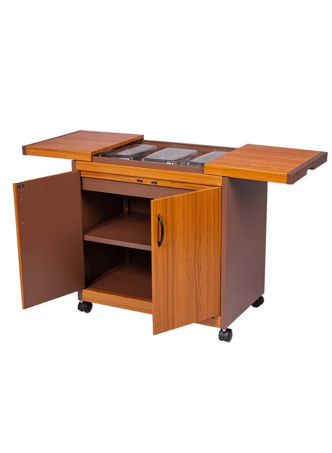 جورنجي عربة وولف باور قائمة بذاتها مع 3 أطباق لتسخين الطعام وغطاء بتصميم منزلق WPS6232GO ذهبي - Image 3